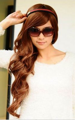 H041 Long curly hair fluffy wig